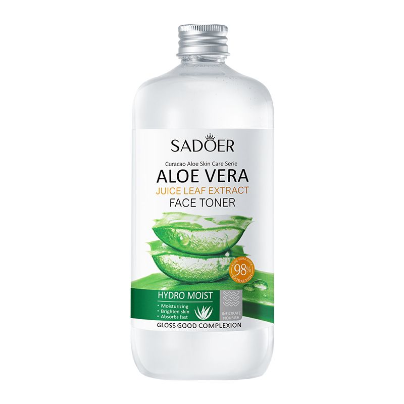 Volles englisches Aloe Vera-Gesichtswasser, 500 ml, SADOER, feuchtigkeitsspendendes Make-up-Wasser mit großer Kapazität_voghion.com