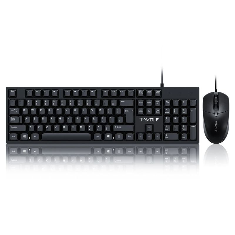 T-WOLF Thunder Wolf TF500 Žični USB namizni računalnik Poslovni pisarniški komplet s tipkovnico in miško_voghion.com