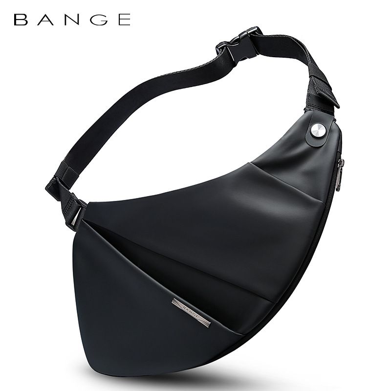 BANGE Men's Chest Bag Trendy Messenger Bag Cool Light Casual Shoulder Bag Expandable Chest Bag_voghion.com