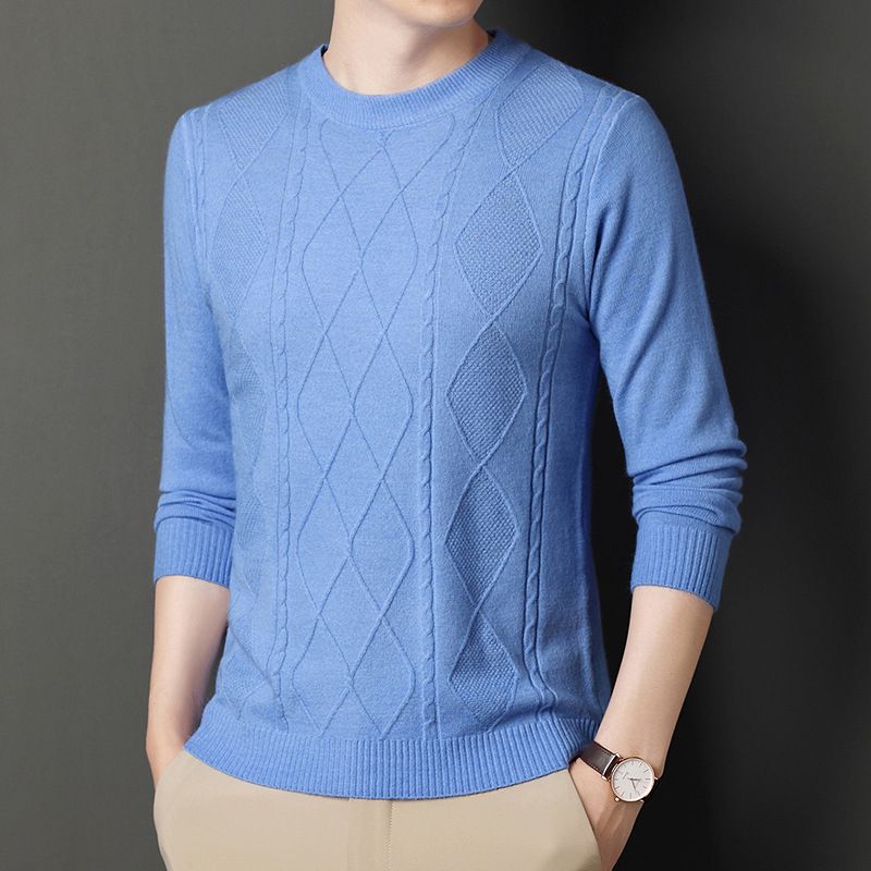 ​​Men's Half-Zip Knit Sweater With Wool Blend, Winter Pullover For Casual & Smart Style (Gray, M)​​_voghion.com