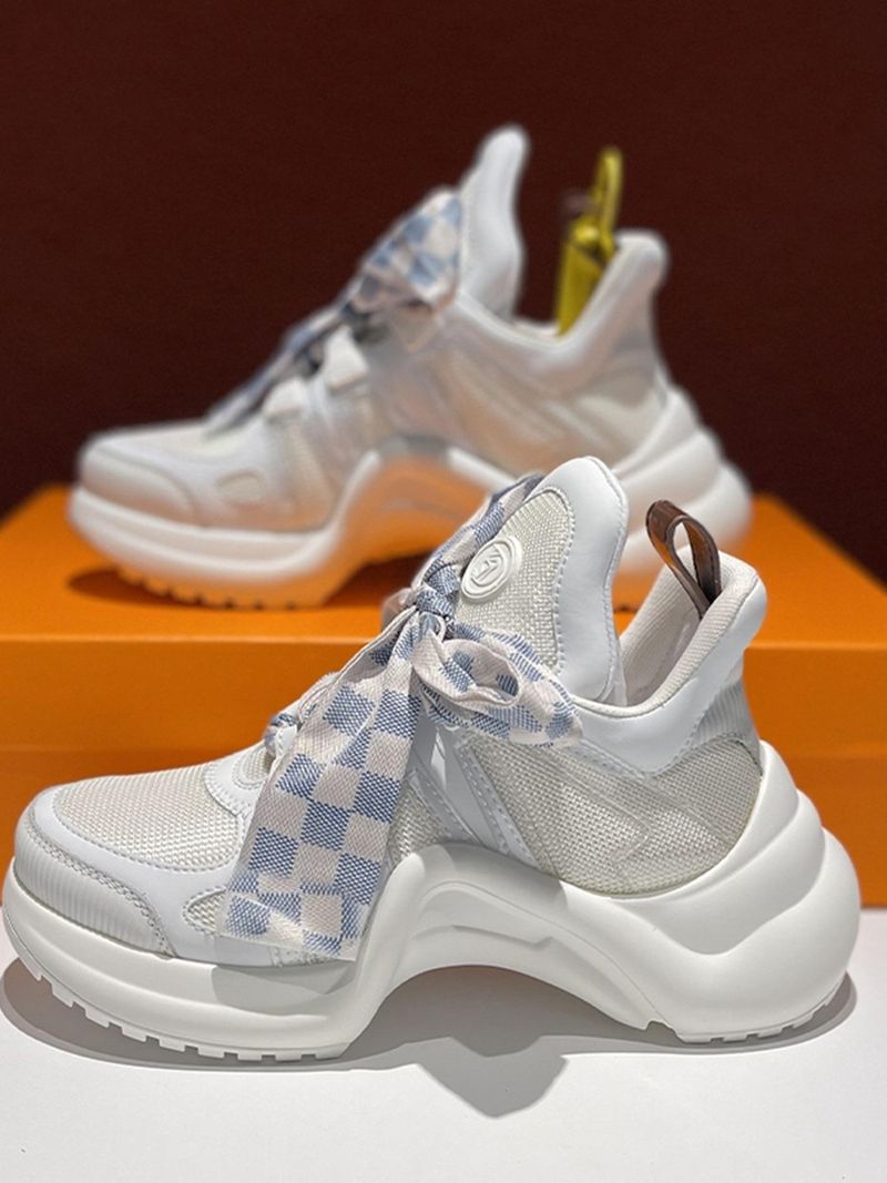 Scarpe da papà European Station per donna, autunno 2023, nuove scarpe sportive traspiranti in rete con suola spessa e plateau, scarpe casual a vita piccola_voghion.com
