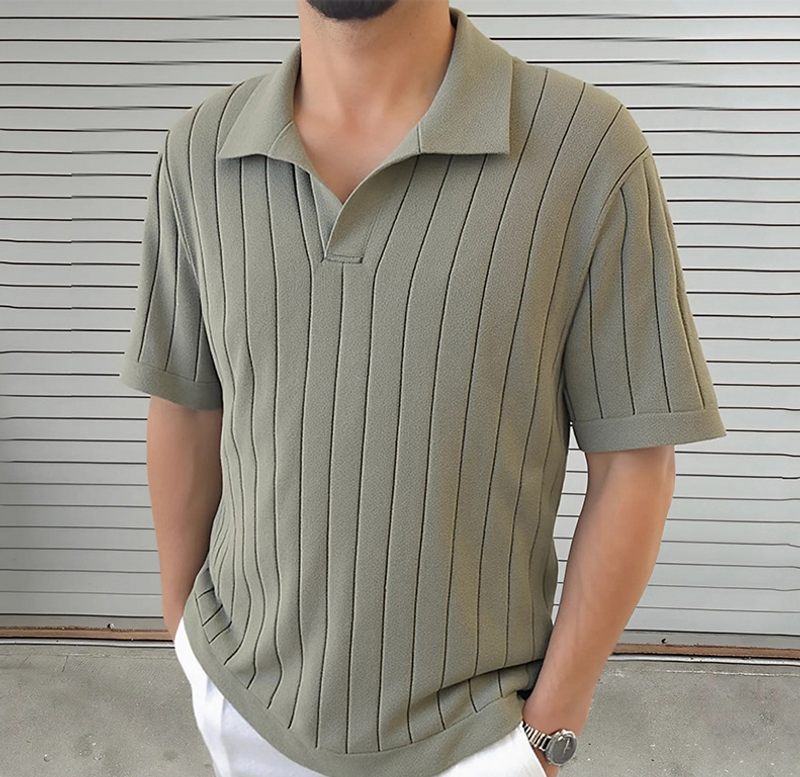 Polo à revers pour homme, nouveauté 2025, manches courtes, couleurs assorties, style transfrontalier européen et américain, vêtements musclés pour hommes_voghion.com