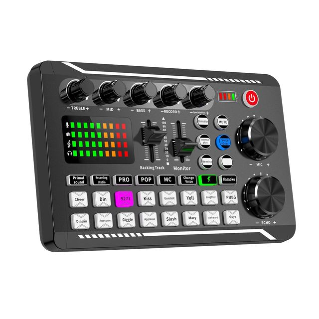 F998 Bluetooth-Compatible Sound Card with BM800 USB Microphone Set professional Studio Record Phone Computer Voice Mixing_voghion.com
