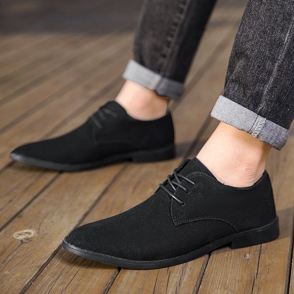 Herrenschuhe Nubuklederschuhe, Britischer Stil, Leder, Wildleder, Herrenschuhe, Übergröße 4546, Trendy Business Casual Schuhe_voghion.com