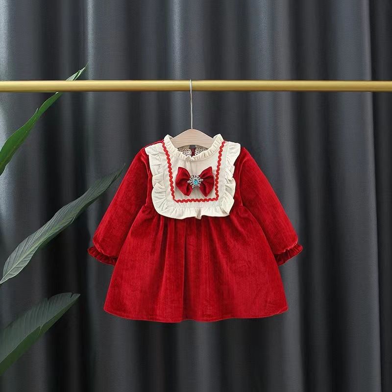 1520 Kinderbekleidung Großhandel Herbst und Winter Neuankömmlinge Langarmkleider für Mädchen Kinderröcke Großhandelssendung_voghion.com