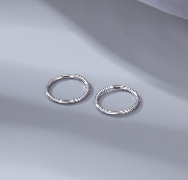 S999 STERLING SILVER SEMPLICE 1,2 MM DI SPESSORE CERCHIO TONDO SENZA FINE 8/10/12 MM 2 PZ PE16_voghion.com
