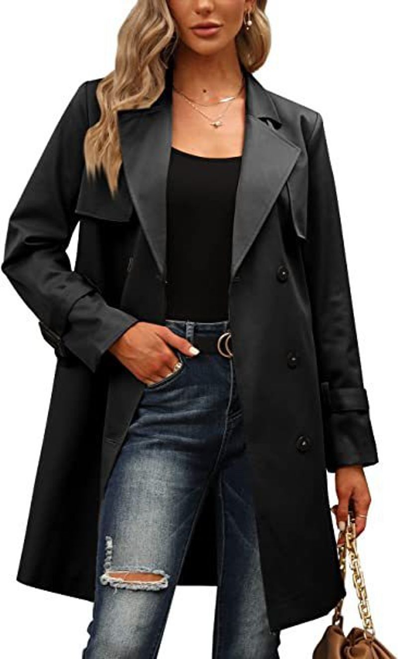 Women's Double Breasted Fashion Casual Trench Coat_voghion.com