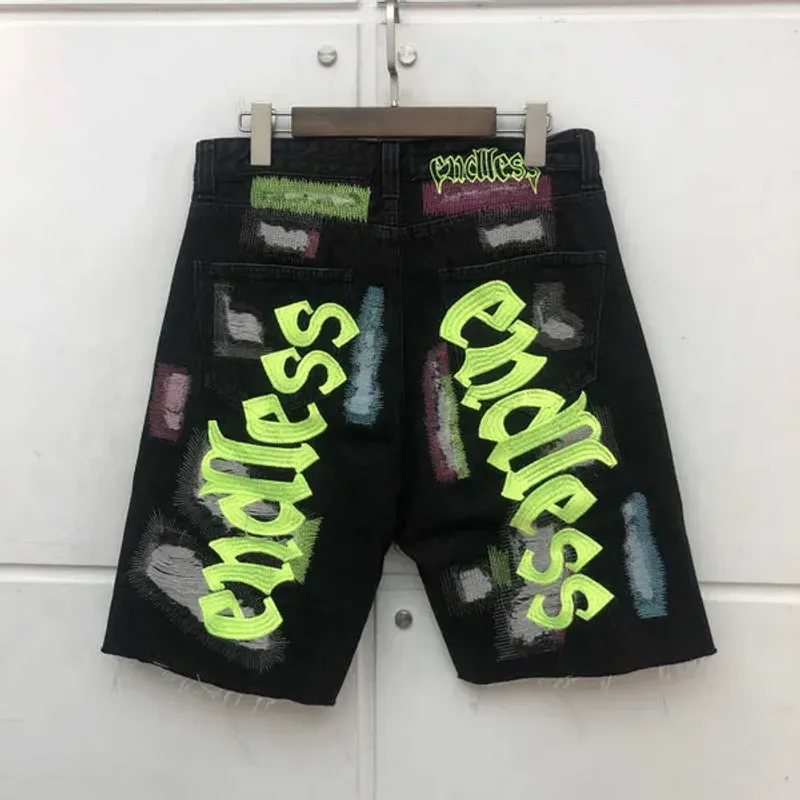 Zerrissener Denim-Shorts für Herren, für Damen, beste Qualität, Stickereien, machen Sie alte gewaschene Shorts, Reithose T221129_voghion.com