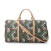 Designer Bag Free Shipping Geometric Checkered Duffle Bag With Adjustable Strap And Top Handles_voghion.com