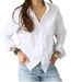 Women's Clothing Base Long Sleeved Shirt Ol Professional Slim Fit Lapel Shirt For Women_voghion.com
