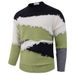 Maglione moderno in maglia color-block – Pullover oversize con scollo rotondo per uomo (grigio/rosso/verde, M-3XL)_voghion.com