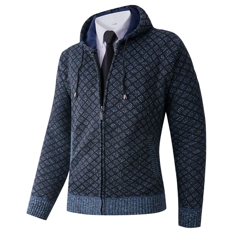 Herren-Sweatjacke mit Fleecefutter und Kapuze – weiche Samtstruktur, lockere Passform, warmes Oberteil für Winter und Herbst, Übergrößen erhältlich_voghion.com