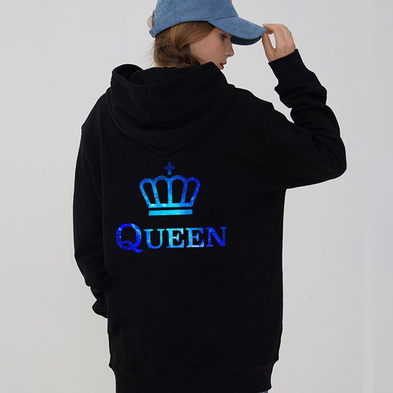  KING QUEEN series couples Valentine's Day hooded pullover hoodie hoodie_voghion.com