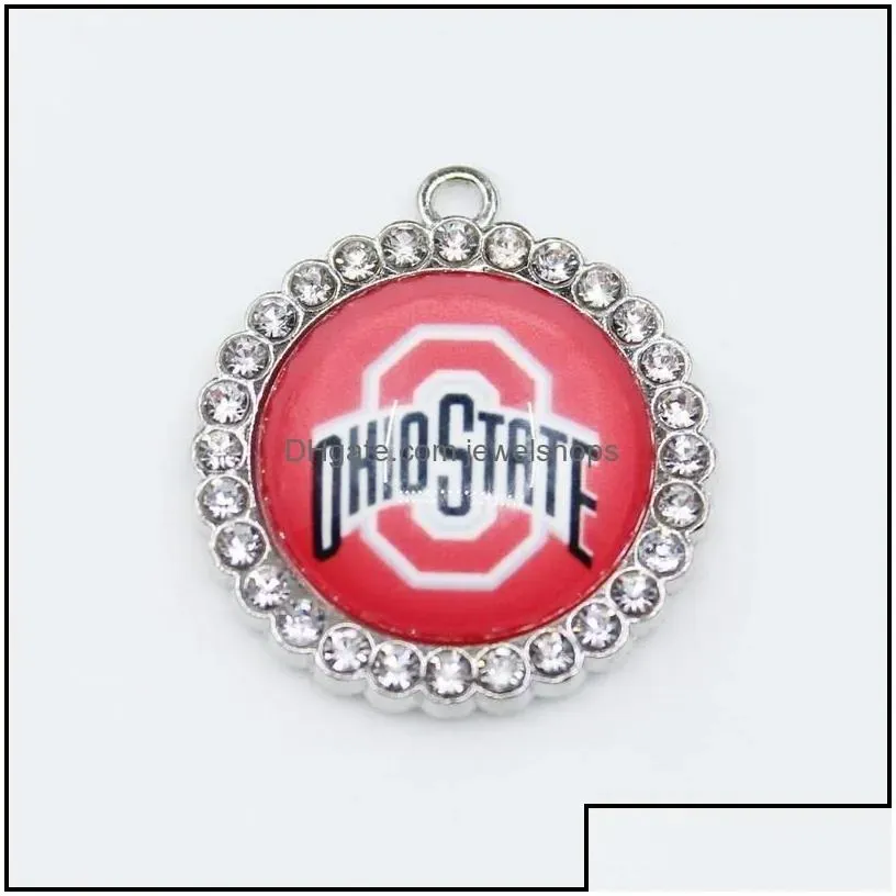 Breloques Us Ncaa Football University Team Ohio State Buckeyes Dangle Charm Diy Collier Boucles d'oreilles Bracelet Bracelets Boutons_voghion.com