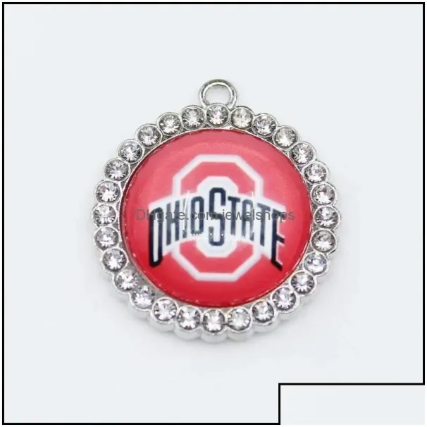 Breloques Us Ncaa Football University Team Ohio State Buckeyes Dangle Charm Diy Collier Boucles d'oreilles Bracelet Bracelets Boutons_voghion.com