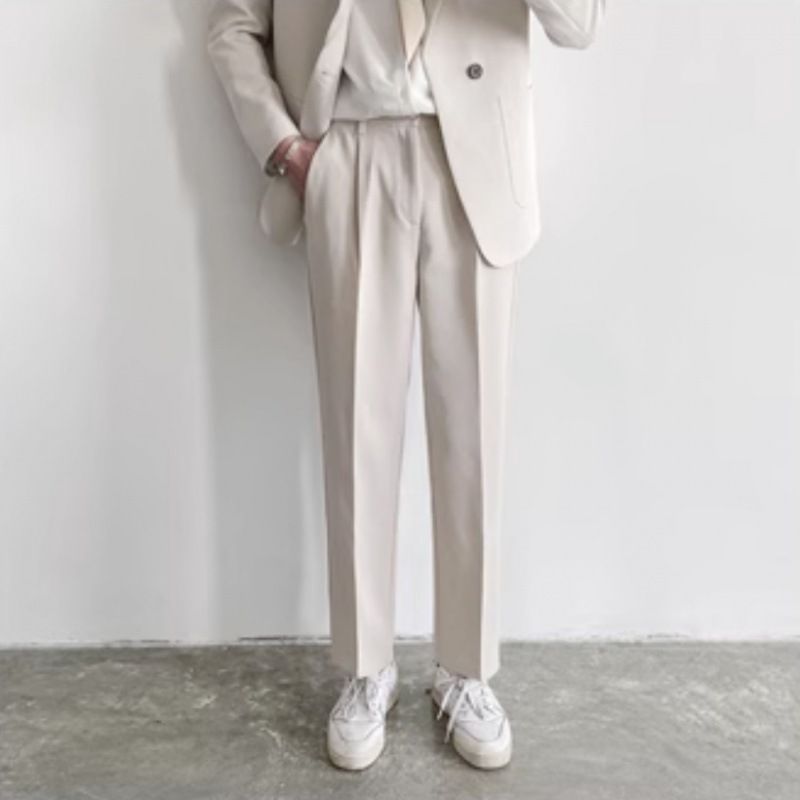 Nengmeng Korean Version Of Boys Loose Straight Trousers Spring And Autumn Teenagers Drape Wide-leg Trousers Light And Mature Men's Casual Trousers_voghion.com