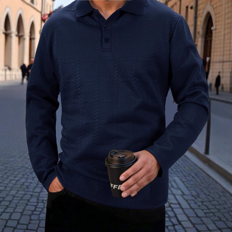 Frühling und Herbst Schnellverkauf Poloshirt Textur Herren Sport Poloshirt_voghion.com
