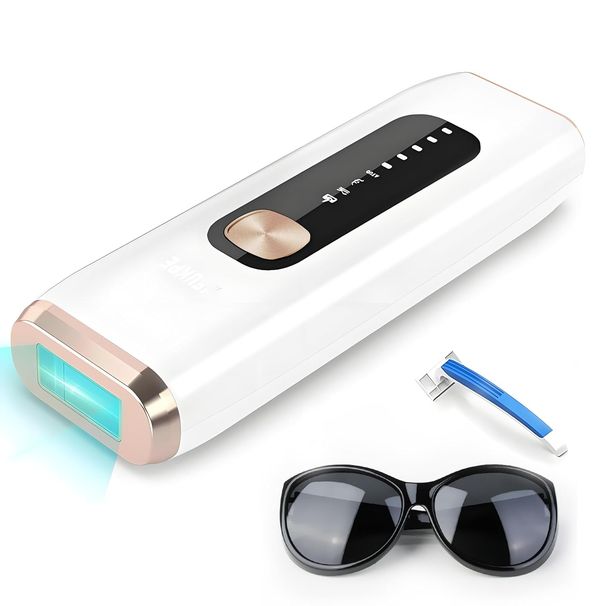 Appareil d'épilation laser IPL pour femmes et hommes à domicile, amélioré à 999 900 flashs permanents pour le visage, les jambes, les bras et le maillot. Traitement du corps entier._voghion.com