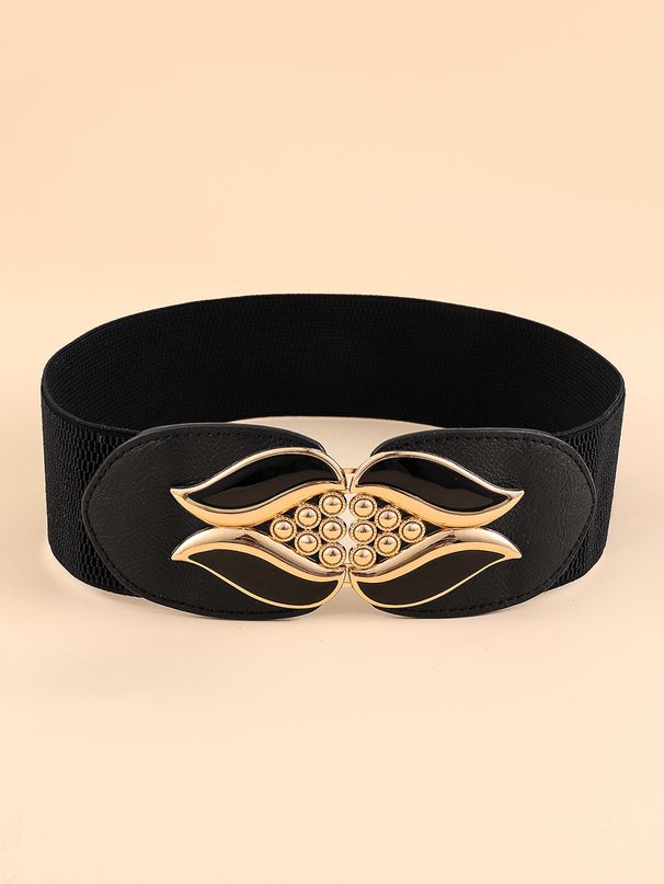 Ženska haljina s elastičnim širokim pojasom, nova svestrana modna perjana jakna, crni pojas za struk_voghion.com