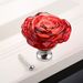 4 Pcs Red Glass Knobs Rose Shape Crystal Drawer Pulls 50mm Diameter Dresser Handles Set For Bathroom Kitchen Office With_voghion.com
