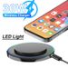 Mini LED Light 30W Wireless Pad Desk Stand Fast Charger Station For IPhone 16 15 14 13 12 Samsung S25 Xiaomi AirPods Pro_voghion.com