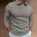 Polo Ironclad Gent pour homme, coupe décontractée, col montant, manches longues, rayures verticales, col en V, automne_voghion.com