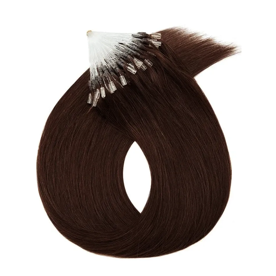 Micro Loop Hair Extension Straight Human Hair Soft Keration Glue With Micro Loop Fishing Line Fusion Hair Extension For Women_voghion.com