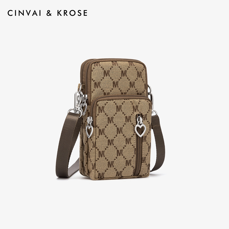 CinvaiKrose mobile phone bag for women 2023, new niche design, mini crossbody commuting canvas bag, autumn and winter_voghion.com