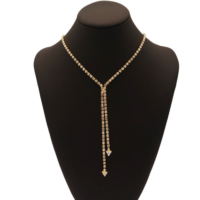 Fashionable and minimalist pendant necklace, elegant party party, rhinestone necklace jewelry, women's necklaces_voghion.com