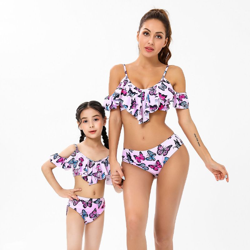 Mother & Kids 2024 European and American new parent-child swimsuit separates foreign trade bikini children's mother and daughter swimsuit_voghion.com