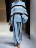 Women's Clothing Autumn And Winter Color Matching Round Neck Pullover Trousers Women's Clothing Fashionable Casual Long Sleeve Set_voghion.com