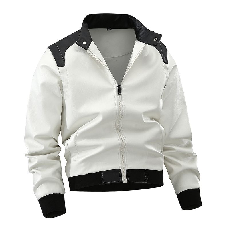Baseballjacke mit geschichteten Ärmeln in US-Größe, bedruckbare Erchuang-Jacke für Männer, Lederjacke für Herren_voghion.com