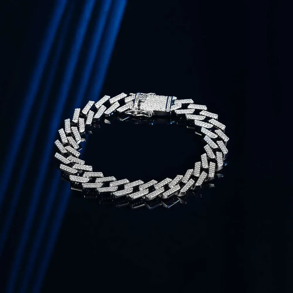 Bracciale a catena cubana con zirconi spessi e ghiacciati, in argento, da 10 mm, personalizzato dal produttore_voghion.com