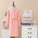 Soft Touch Micro Fleece Huva Morgonrock Plysch Lång Spa Robe Absorberande Morgonrock_voghion.com
