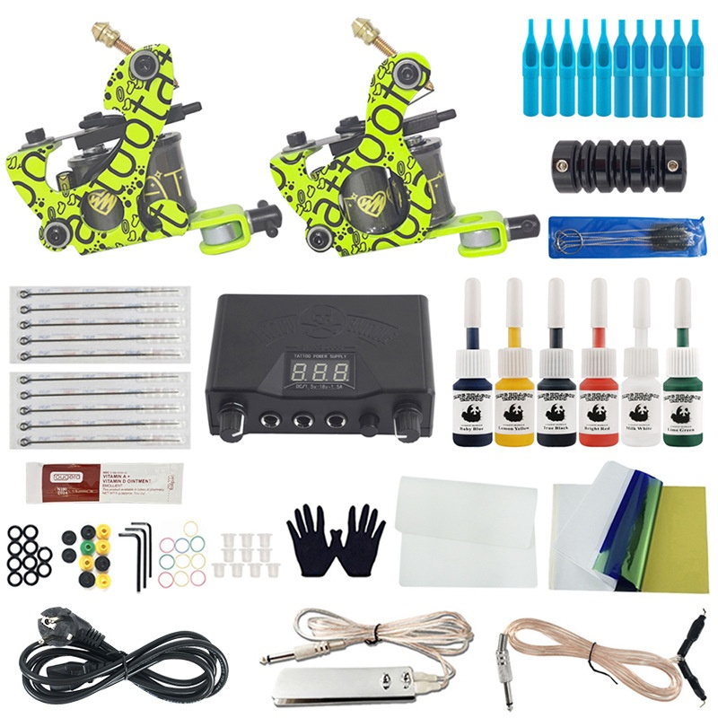 Double Yellow Machine for Beginner Special Tools Power Supply Ou Liang Tattoo Set_voghion.com