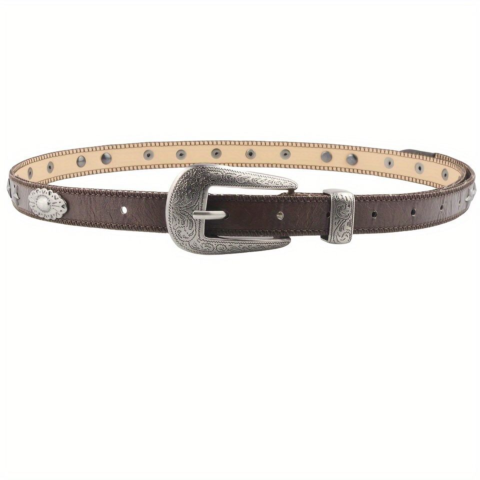 New European And American Popular Carved Retro Casual Belt Versatile Cowhide Pants Women's Belt Fashionable Temperament Belt_voghion.com