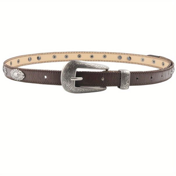 New European And American Popular Carved Retro Casual Belt Versatile Cowhide Pants Women's Belt Fashionable Temperament Belt_voghion.com