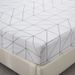 Gray And White Grid Lattice Mattress Cover Polyester Skin Friendly Bed Fitted Sheet Mattress Protector Fitted Sheet_voghion.com