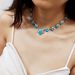 Fashionable And Unique Jewelry With White Turquoise Inlay Bohemian Style Flower Necklace_voghion.com