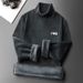 Heren dubbellaagse thermische trui met hoge hals, winterwarm fleece gevoerd coltrui met lange mouwen basislaag shirt voor mannen en vrouwen_voghion.com