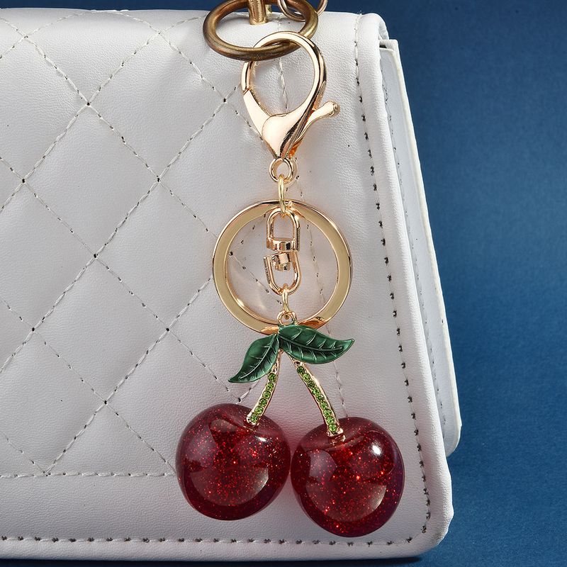Portachiavi a forma di ciliegia per studenti, con decorazione in perle, catena per telefono, ciondolo anti-smarrimento, ornamento per borsa da auto_voghion.com