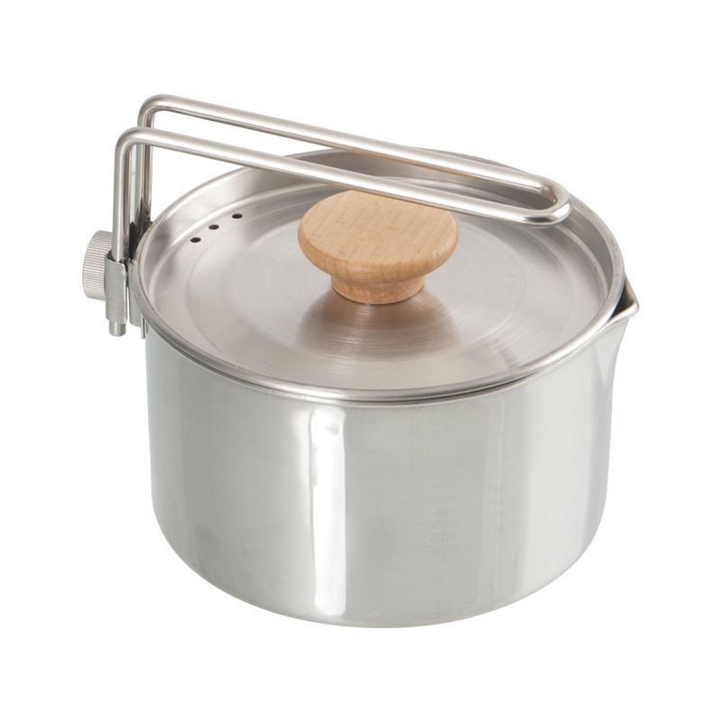 Outdoor 304 Stainless Steel Folding Pot With Lid Detachable Handle For Hiking, Camping, And Coffee Brewing Kettle_voghion.com