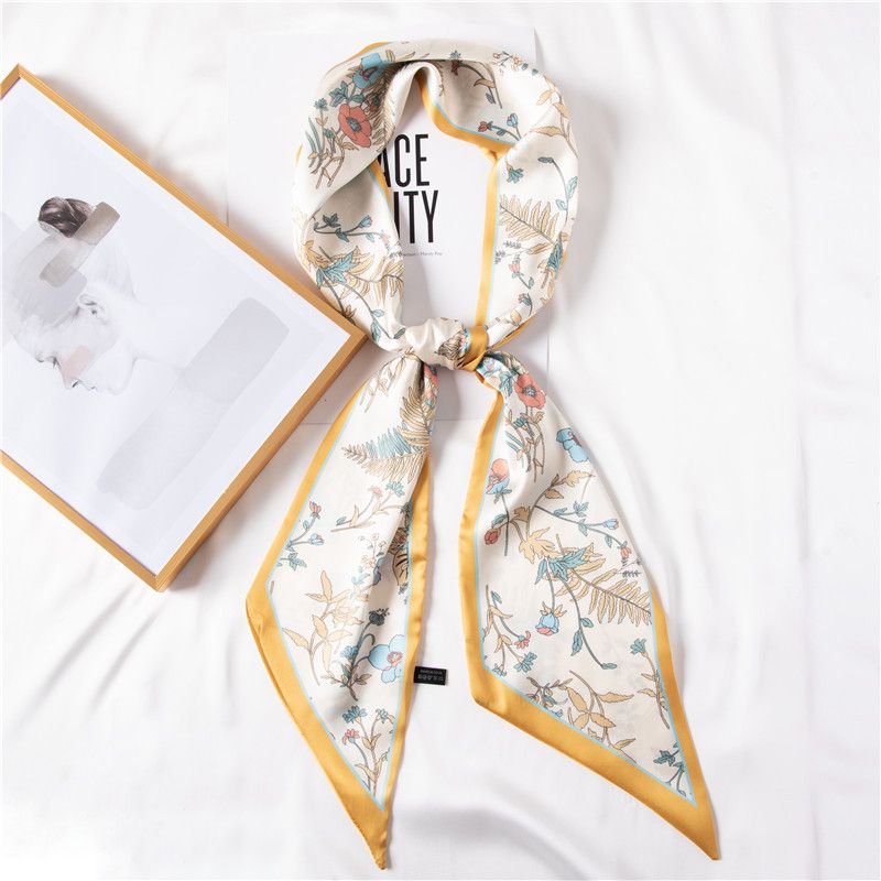 2024 Nuova sciarpa dolce coreana lunga in seta stampata estiva con nastro di rilegatura alla moda_voghion.com