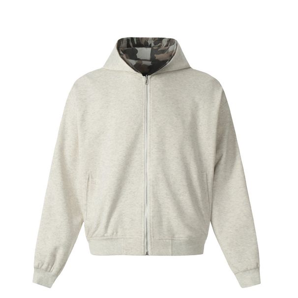 Reversible Camouflage Zipper Jacket High Street Spring And Autumn Men's Loose Casual Hooded Cardigan Sweatshirt Two-Way_voghion.com