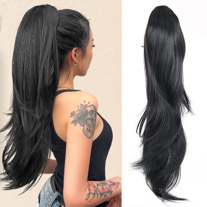 Tail twist micro-roll drawstring wig ponytail elastic internal hair extension chemical fiber ponytail natural drawstring ponytail_voghion.com