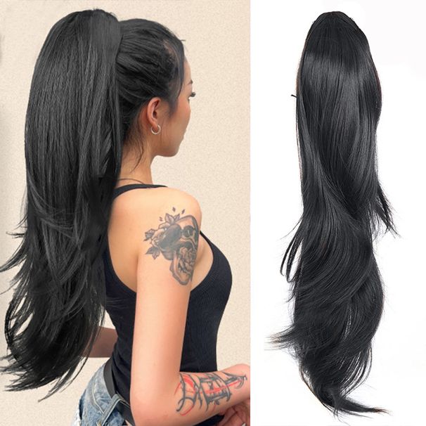 Tail twist micro-roll drawstring wig ponytail elastic internal hair extension chemical fiber ponytail natural drawstring ponytail_voghion.com