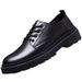 Unbeatable Quality Spring Work New Business Waterproof Black Leather Chef Men's Korean Versatile Thick Board Shoes_voghion.com