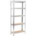 5-Layer Shelves 3 pcs Silver Steel&Engineered Wood_voghion.com