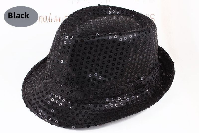 Chapeau de jazz pour adulte, haut-de-forme à paillettes, pour spectacle, danse sur scène, pour enfants, pour la journée des enfants_voghion.com