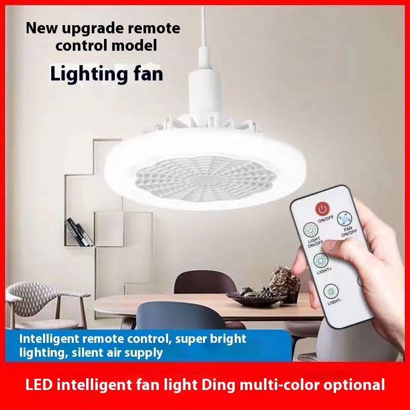 E27 New Model Screw Fan Silent Remote Control LED Integrated Restaurant Kitchen Household Energy-saving Bedroom Light_voghion.com